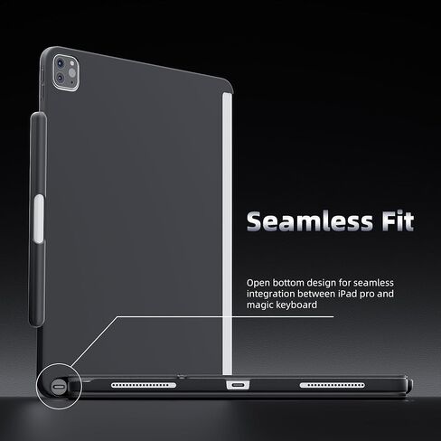 حافظة Mytrix iPad Pro مقاس 12.9 بوصة متوافقة مع لوحة المفاتيح السحرية ولوحة المفاتيح الذكية، غطاء مغناطيسي نحيف مع حامل أقلام لجهاز iPad Pro 12.9 بوصة الجيل الثالث إلى السادس (لوحة المفاتيح غير متضمنة) - أسود in Kuwait