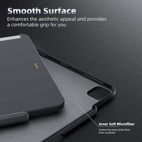 حافظة Mytrix iPad Pro مقاس 12.9 بوصة متوافقة مع لوحة المفاتيح السحرية ولوحة المفاتيح الذكية، غطاء مغناطيسي نحيف مع حامل أقلام لجهاز iPad Pro 12.9 بوصة الجيل الثالث إلى السادس (لوحة المفاتيح غير متضمنة) - أسود in Kuwait