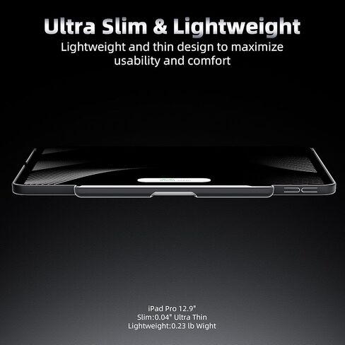 حافظة Mytrix iPad Pro مقاس 12.9 بوصة متوافقة مع لوحة المفاتيح السحرية ولوحة المفاتيح الذكية، غطاء مغناطيسي نحيف مع حامل أقلام لجهاز iPad Pro 12.9 بوصة الجيل الثالث إلى السادس (لوحة المفاتيح غير متضمنة) - أسود in Kuwait