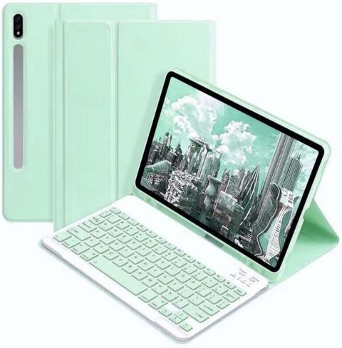 AnMengXinLing Galaxy Tab A8 10.5inch Tablet Case with Keyboard, Candy Colors Slim Protective Cover with Magnetic Detachable Keyboard with S Pen Holder for Tab A8 10.5" SM-X200/X205/X207，Black in Kuwait