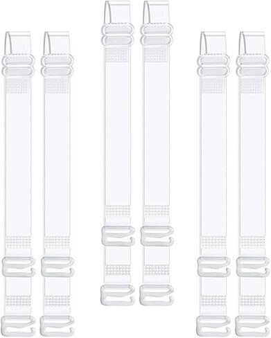 Clear Bra Straps Invisible Adjustable Bra Strap 3 Pair Transparent Bra Clips Non-Slip Shoulder Strap in Saudi Arabia