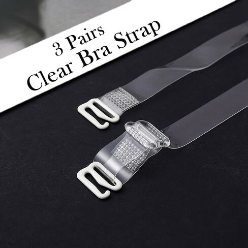 Clear Bra Straps Invisible Adjustable Bra Strap 3 Pair Transparent Bra Clips Non-Slip Shoulder Strap in Saudi Arabia