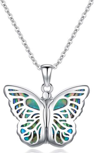 URONE Butterfly Pendant Necklace for Women Girls Sterling Silver Butterfly Jewelry Gift in Kuwait
