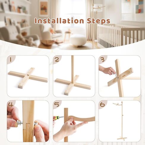 ذراع متنقل لسرير الأطفال - حامل هاتف خشبي لسرير الأطفال، ذراع متنقل أكبر حجمًا لتعليق مرفق سرير الطفل لديكور الحضانة in Saudi Arabia