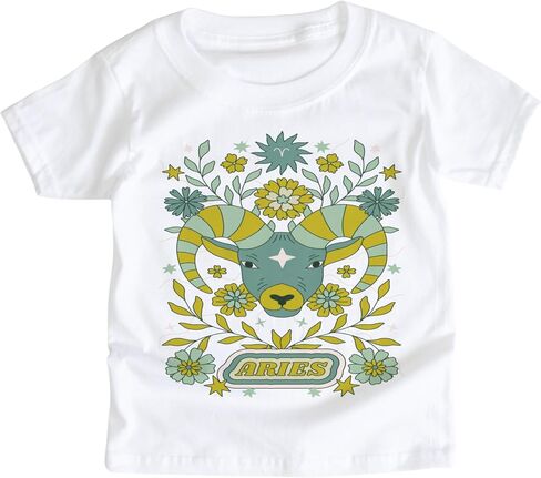 Astrology Zodiac Sign Symbol Boho Vibe Baby Child Youth Kids Graphic Tee Celestial Astrological Birthday Horoscope Tshirt Boys Girls Unisex Sun Moon Stars (Libra, 12-18 Month Baby Bodysuit) in Saudi Arabia