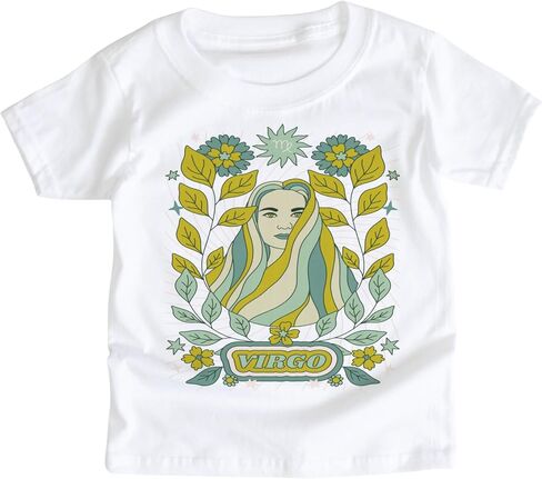 Astrology Zodiac Sign Symbol Boho Vibe Baby Child Youth Kids Graphic Tee Celestial Astrological Birthday Horoscope Tshirt Boys Girls Unisex Sun Moon Stars (Libra, 12-18 Month Baby Bodysuit) in Saudi Arabia