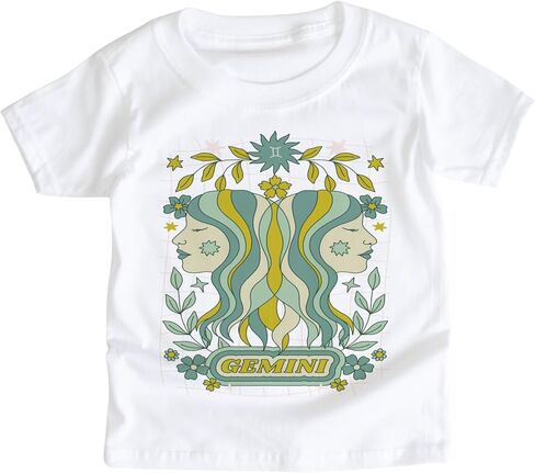 Astrology Zodiac Sign Symbol Boho Vibe Baby Child Youth Kids Graphic Tee Celestial Astrological Birthday Horoscope Tshirt Boys Girls Unisex Sun Moon Stars (Libra, 12-18 Month Baby Bodysuit) in Saudi Arabia