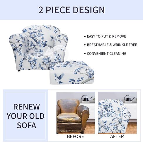 Armchair Slipcover 2 Piece, Diamond Grid Stretch Chair Covers with Separate Cushion Cover, Washable Sofa Cover Furniture Protector for Living Room (Diamond Grid) in Saudi Arabia