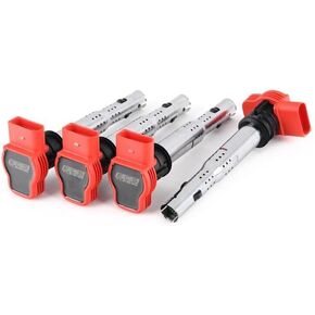 ECS Performance Ignition Coils - Set Of Four Compatible with Audi A4/A5/A6 Volkswagen Golf, Jetta, Passat (1.8T / 2.0T Engines) in Saudi Arabia
