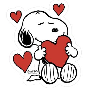CafePress Snoopy Valentine's Day Small Die Cut Sticker, 3"x4" Matte Finish in Saudi Arabia