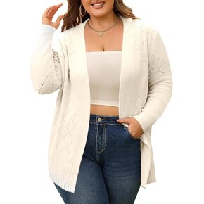 Womens Plus Size Cardigan Sweaters 2025 Fall Long Sleeve Knit Open Front Outerwear Sweater Coat in Saudi Arabia