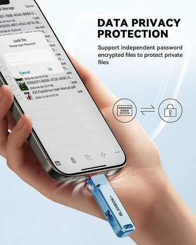 محرك أقراص فلاش سعة 128 جيجابايت معتمد من MFi لـ iPhone Photo Stick، محرك أقراص USB الإبهام، عصا ذاكرة عالية السرعة USB لتخزين الصور لجهاز iPhone USB Stick متوافق مع iPhone/iPad/Android/PC in Kuwait