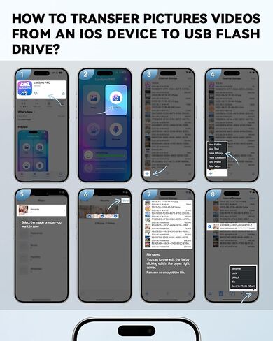 محرك أقراص فلاش سعة 128 جيجابايت معتمد من MFi لـ iPhone Photo Stick، محرك أقراص USB الإبهام، عصا ذاكرة عالية السرعة USB لتخزين الصور لجهاز iPhone USB Stick متوافق مع iPhone/iPad/Android/PC in Kuwait