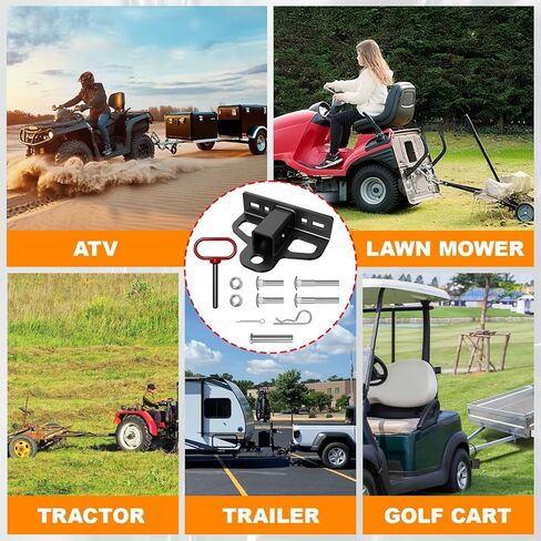 وصلة وصلة سحب مقطورة وجزازة بدون دوران، وصلة وصلة مقطورة فولاذية شديدة التحمل بسمك 6 مم مع جهاز استقبال 1-1/4 بوصة مع فتحة سلسلة متعددة الاستخدامات، ودبوس وصلة مقطورات 1/2 بوصة ودبابيس ومشابك مقاس 2/5 بوصة in Kuwait