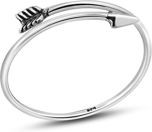 AeraVida 925 Silver Arrow Symbol of Strength and Purpose Adjustable Ring 7-9 in Saudi Arabia