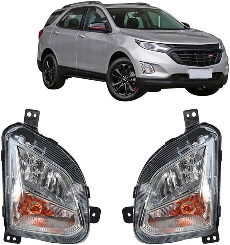 استبدال مجموعة مصابيح الضباب Silscvtt لـ 2018 2019 2020 Equinox Clear Lens مع لمبات القيادة مصباح الضباب الخفيف اليسار + الجانب الأيمن (جانب الركاب والسائق) in Saudi Arabia