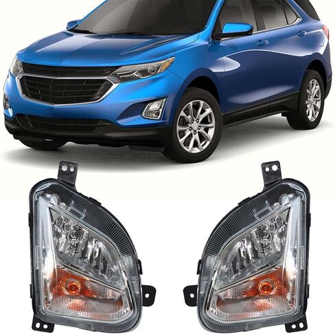 استبدال مجموعة مصابيح الضباب Silscvtt لـ 2018 2019 2020 Equinox Clear Lens مع لمبات القيادة مصباح الضباب الخفيف اليسار + الجانب الأيمن (جانب الركاب والسائق) in Saudi Arabia
