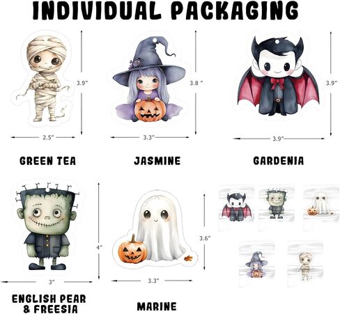 Fancy Land Halloween Car Air Fresheners Hanging Scented Halloween Cards Ornaments Individual for Rearview Mirror Tree Pendant Bedroom Wardrobe Deodorant Stocking Stuffers 5Pcs in Saudi Arabia