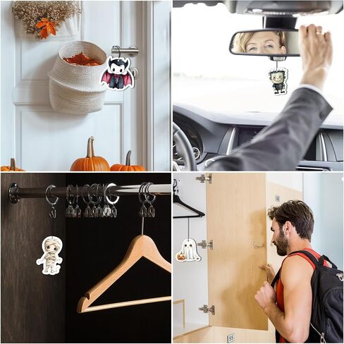 Fancy Land Halloween Car Air Fresheners Hanging Scented Halloween Cards Ornaments Individual for Rearview Mirror Tree Pendant Bedroom Wardrobe Deodorant Stocking Stuffers 5Pcs in Saudi Arabia