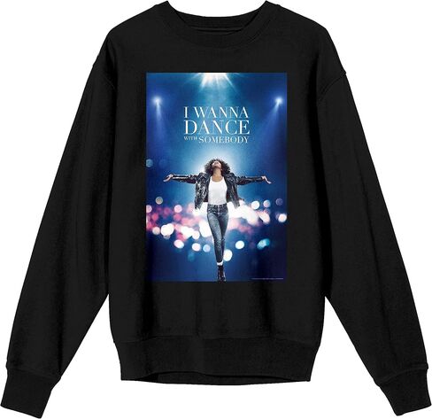 Bioworld Whitney Houston I Wanna Dance Poster Artwork Crew Neck Long Sleeve Black Unisex Adult Sweatshirt in Saudi Arabia