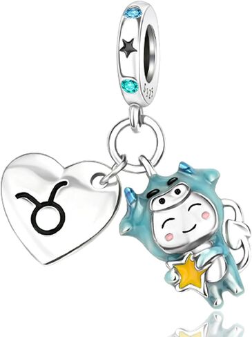 925 Sterling Silver Happy Birthday Birthstone Women Bracelets Zodiac Necklace Constellation Luminous Effect Pendant Women Bracelet Charm Mother's Day with Zirconia in Kuwait