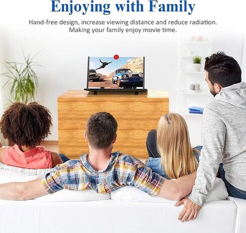 مكبر شاشة مقاس 20 بوصة للهاتف الخلوي - جهاز عرض مكبر لشاشة مكبرة ثلاثية الأبعاد عالية الدقة للأفلام ومقاطع الفيديو والألعاب - حامل حامل للهاتف المحمول قابل للطي مع مضخم شاشة - متوافق مع جميع الهواتف in Kuwait