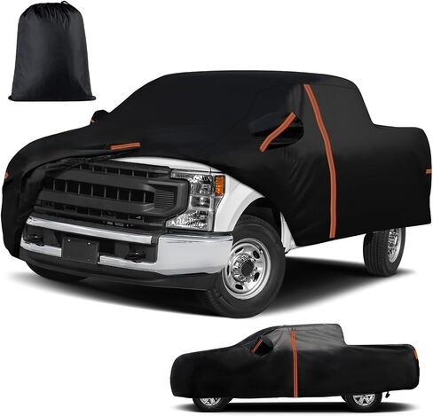 غطاء شاحنة مقاوم للماء لسيارة Ford F-250 / F-350 Super Duty 1999–2016 SuperCab مقاس 6.75 بوصة فقط - غطاء بيك اب خارجي لجميع الأحوال الجوية مع باب بسحاب وأشرطة مقاومة للرياح، غطاء سيارة يحمي من الغبار فوق البنفسجية in Saudi Arabia