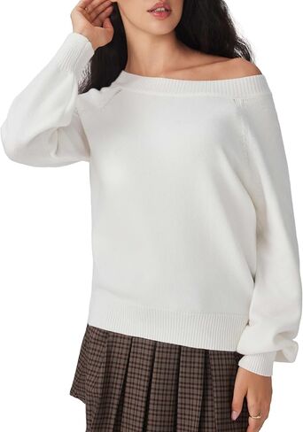 CIDER Women's Fall Sweaters 2025 Casual Long Sleeve Loose Fit One Shoulder Knit Pullovers Pullover Sweaters in Saudi Arabia