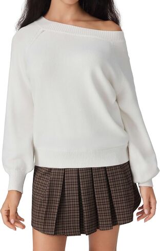 CIDER Women's Fall Sweaters 2025 Casual Long Sleeve Loose Fit One Shoulder Knit Pullovers Pullover Sweaters in Saudi Arabia