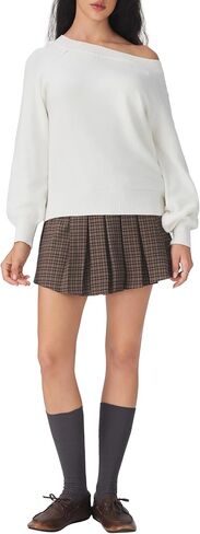 CIDER Women's Fall Sweaters 2025 Casual Long Sleeve Loose Fit One Shoulder Knit Pullovers Pullover Sweaters in Saudi Arabia