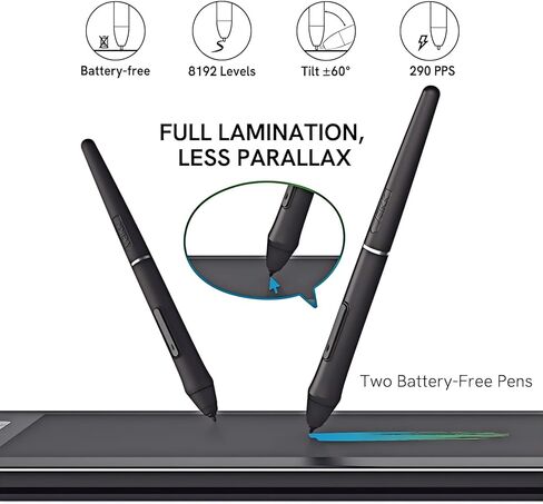 Drawing Tablet with Screen VEIKK VK1200 11.6 inch Full-Laminated Drawing Monitor with 6 Shortcut Keys and 8192 Levels Battery Free Stylus Pen, for PC/Mac/Linux/Windows(120% sRGB) in Kuwait