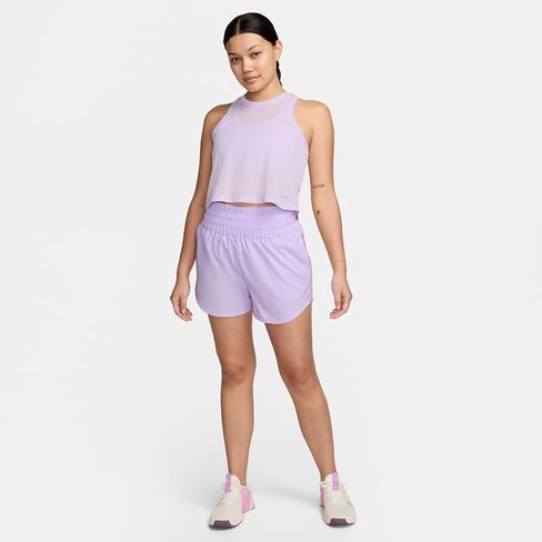 Nike One Women's Dri-FIT Ultra High-Waisted 3" Brief-Lined Shorts (Lilac Bloom, DX6642-512) Size Medium in Saudi Arabia