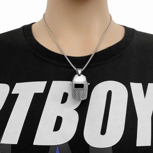 Razered Welding Necklace Welder Mask Pillar Pendant Necklaces Hiphop Classic Jewelry Stainless Steel For Men Women Gift in Saudi Arabia