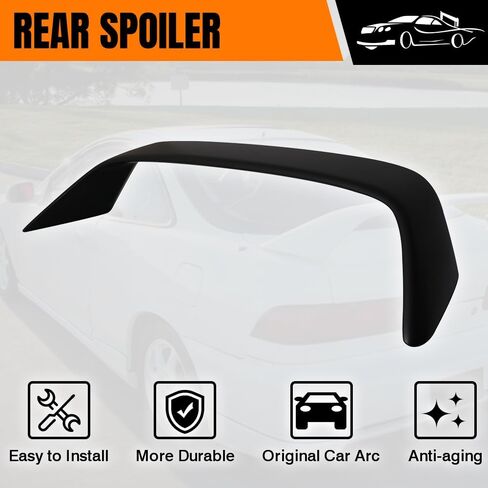 Trunk Spoiler Compatible with 1994-2001 Acura Integra Coupe & Hatchback 2-Door, Type R Style ABS Rear Trunk Tail Lid Spoiler Wing, Unpainted Black in Saudi Arabia