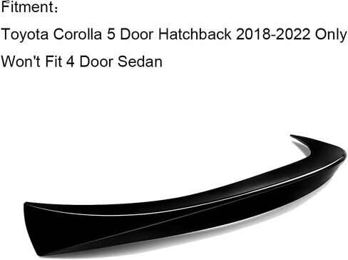 MIC Rear Trunk Spoiler Wing Compatible with Corolla SE XSE Hatchback 2018-2022 (Gloss Black) in Saudi Arabia