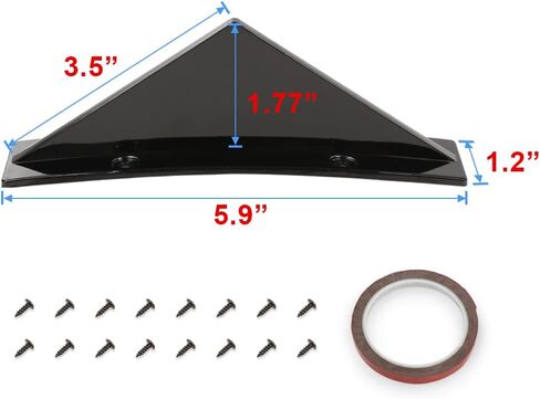 G-PLUS Rear Bumper Lip Splitter Diffuser 4pcs Compatible with Chevy Camaro All Models Shark Fin Spoiler Trim Covers Decoration Set Lip Wing Splitter Decoration Protector Set Glossy in Saudi Arabia