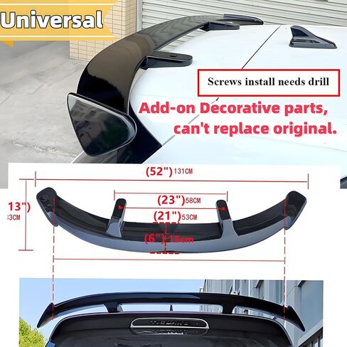 STSEV01 جناح سقف خلفي عالمي مناسب لسيارة Hyundai Veloster 2012-2017، ملحقات خارجية مثبتة على الجناح باللون الأسود اللامع على طراز GT in Kuwait
