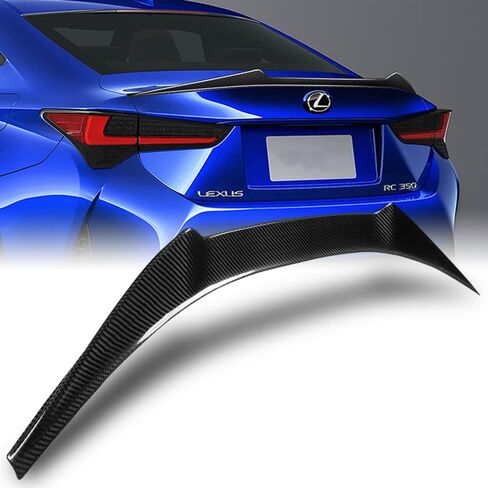 Q1-Tech، جناح سبويلر من ألياف الكربون على شكل حرف V متوافق مع 2015-2024 Lexus RC200t / RC300 / RC350 كوبيه، سبويلر شفة الصندوق الخلفي، 2016 2017 2018 2019 2020 2021 2022 2023 in Saudi Arabia