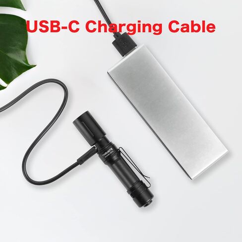 ThruNite EDC Flashlight Archer Mini، 405 Lumens Tail Switch LED Flashlight، USB C قابلة للشحن قلم جيب صغير للتخييم، في الهواء الطلق، والطوارئ - أبيض بارد in Kuwait