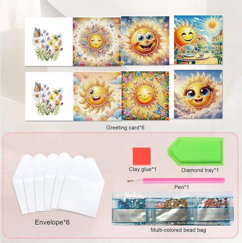 JISHSHAY 6 PCS Diamond Art Greeting Cards Diamond Painting Greeting Cards Diamond Painting Birthday Cards Diamond Art Birthday Cards Diamond Painting Thanksgiving Cards with Envelopes Hummingbird in Saudi Arabia