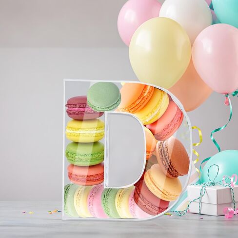 Magnetic Acrylic Letter D Charcuterie Box with Lid, 10" Reusable Acrylic Fillable Letter Charcuterie Tray Alphabet Form Plate for Birthday Party Decorative Anniversaries Display Fruit Cake(Letter D) in Kuwait