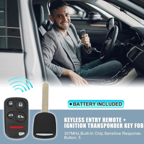 X AUTOHAUX 307MHz OUCG8D440HA دخول بدون مفتاح عن بعد الإشعال المستجيب مفتاح فوب لهوندا أوديسي 2003-2004 13 رقاقة 5 أزرار in Saudi Arabia