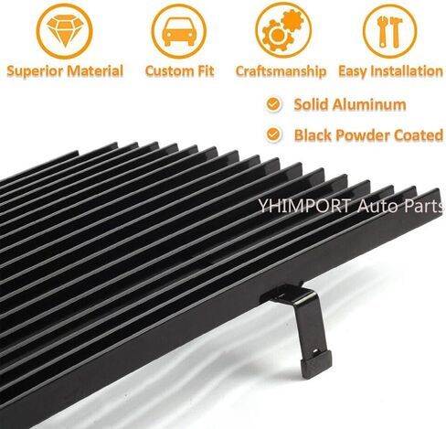 Ford Grill Insert - Billet Grille Compatible with 1992-1996 Ford Bronco & F-Series Pickup (Black Powder Coated) in Saudi Arabia