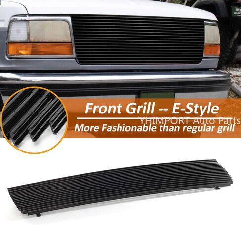 Ford Grill Insert - Billet Grille Compatible with 1992-1996 Ford Bronco & F-Series Pickup (Black Powder Coated) in Saudi Arabia