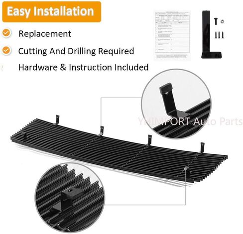 Ford Grill Insert - Billet Grille Compatible with 1992-1996 Ford Bronco & F-Series Pickup (Black Powder Coated) in Saudi Arabia