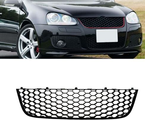Front Lower Center Honeycomb Mesh Grille For 2006-2009 VW Volkswagen Mk5 Gti 06-10 Jetta Gli Black Front Bumper Lower Center Grille Cover in Saudi Arabia
