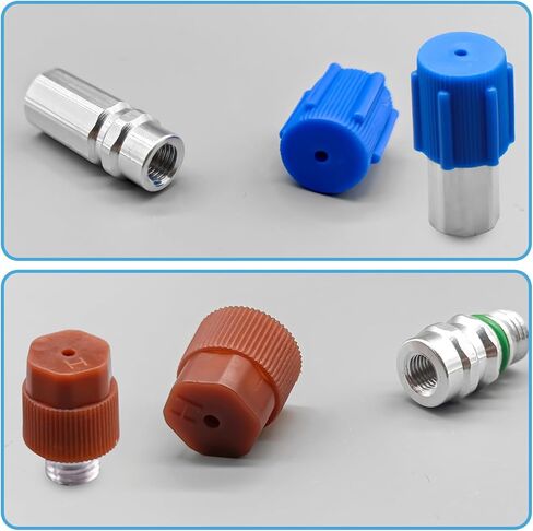 17 Pcs Air Conditioning Valve Core Kit, R12 To R134a Conversion Kit R134a Valve Core A/C Refrigeration System, AC Valve Kit AC Valve Core Removal Tool AC Service Port Seal Cap Valve Kit in Saudi Arabia