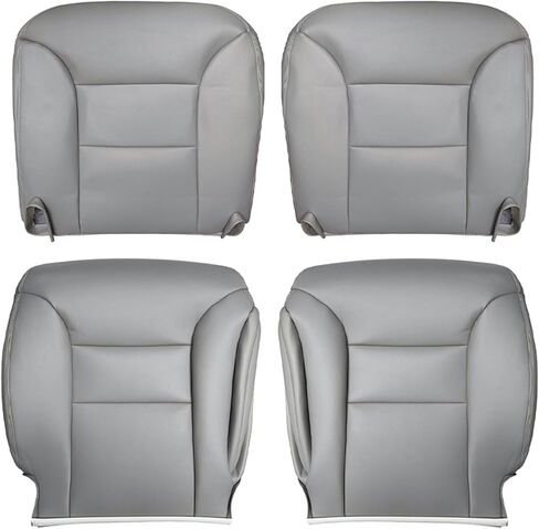 WFLNHB Artificial Leather Front Driver and Passenger Side Bottom and Top Lean Back Seat Cover Grey Replacement for Chevy C1500 K1500 Tahoe Yukon 1995-1999 in Saudi Arabia