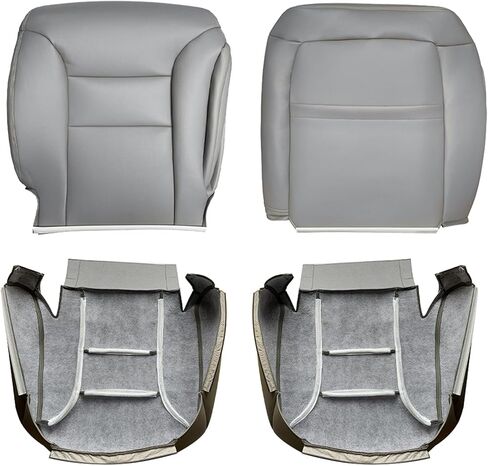 WFLNHB Artificial Leather Front Driver and Passenger Side Bottom and Top Lean Back Seat Cover Grey Replacement for Chevy C1500 K1500 Tahoe Yukon 1995-1999 in Saudi Arabia