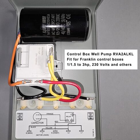 rva2alkl Control Box Well Pump Relay Fit for Franklin 5HP-15HP XL 230V Control Box, Pump Start Relay Replace Part Number 155031110 155031102 305213902 in Saudi Arabia